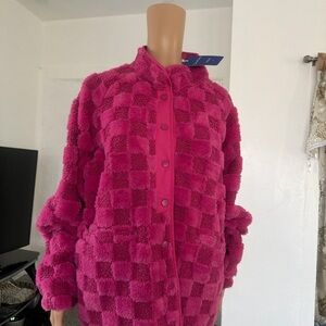 Women's Pink Checkered Jacket